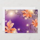 Oranje en Paarse uitnodiging tot bruiloft (Achterkant)