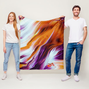 Oranje en Paarse Vallei Fleece Deken