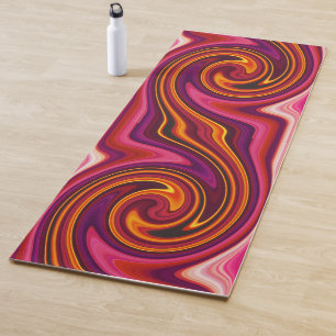 Oranje en Paarse wervelkolom - Abstracte crème Yogamat