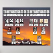 Oranje en Paarse wolken - Zonnedagbomen voor de tw Poster (Voorkant)