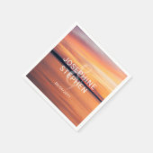 Oranje en Paarse zonsondergang Foto Custom Wedding Servet (Hoek)