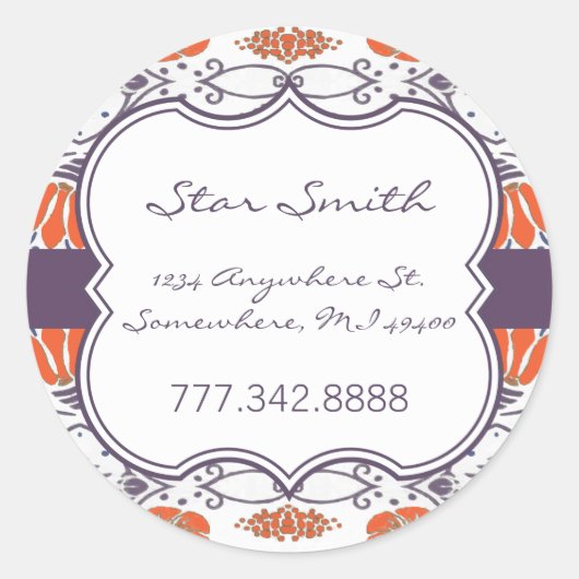  Oranje en Paarse Zwemvaar Stickers (Voorkant)