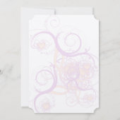 Oranje en Paarse zwepen en harten bruiloft Kaart (Achterkant)