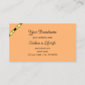 Oranje en Perzik met Foto Chic Patterned Letters Visitekaartje (Achterkant)