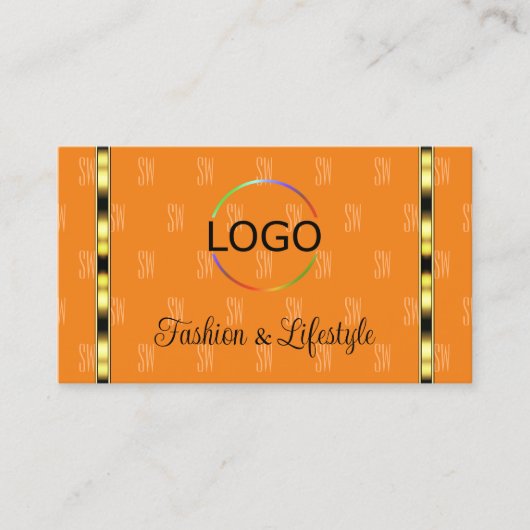 Oranje en Perzikafbeelding met Logo Visitekaartje (Voorkant)