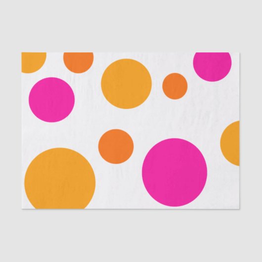 ORANJE EN PINK POLKA DOTS WEEFSEL PAPIER (Voorkant)