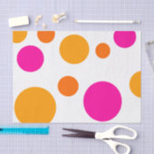 ORANJE EN PINK POLKA DOTS WEEFSEL PAPIER (Craft)
