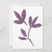 Oranje en plum laat Typografie-uitnodiging achter Kaart (Achterkant)