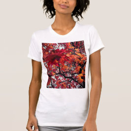 Oranje en rode bladeren t-shirt