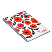 Oranje en rode Floral Notitieboek (Rechterzijde)