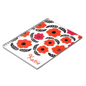Oranje en rode Floral Notitieboek (Linkerzijde)