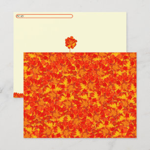 Oranje en rode goudsbloem Briefkaart