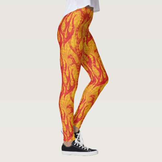 Oranje en rode lammeren Fractal Leggings (Rechts)