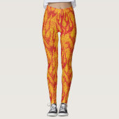 Oranje en rode lammeren Fractal Leggings (Voorkant)