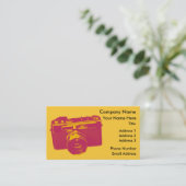 Oranje en rode Pop Visitekaartje (Staand voorkant)