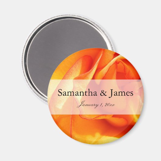 Oranje en rode rozenontvlamming magneet (Voorkant / Achterkant)