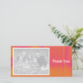 Oranje en Rode schaduwen Bedankkaart (Staand voorkant)