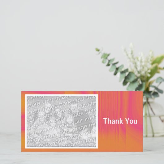 Oranje en Rode schaduwen Bedankkaart (Staand voorkant)