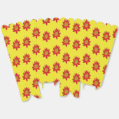 Oranje en rode spiraalbloem op geel bedankdoosjes (Ongevouwen)