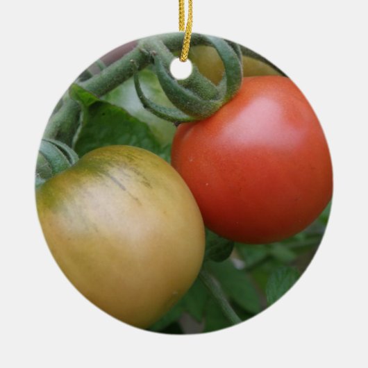 Oranje en rode tomaten keramisch ornament (Voorkant)