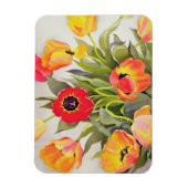 Oranje en rode tulpen magneet (Verticaal)