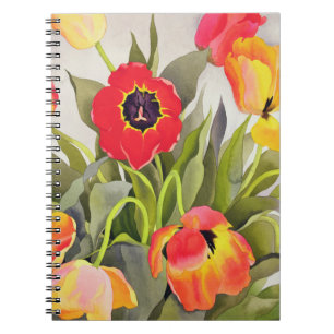 Oranje en rode tulpen notitieboek