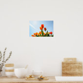 Oranje en rode tulpen van onderaan poster (Keuken)