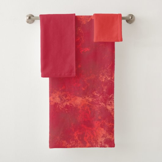 Oranje en rood bad handdoek (Insitu)