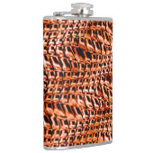 Oranje en rood gedraaide koraaljute heupfles (Rechts)