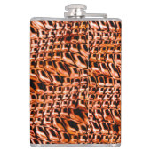 Oranje en rood gedraaide koraaljute heupfles (Achterkant)