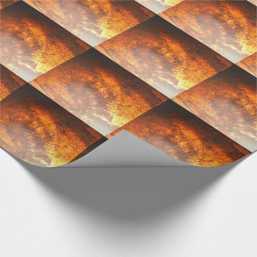 Oranje en rood Junk Yard  Truck Cadeaupapier (Hoek)