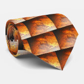 Oranje en rood Junk Yard  Truck Stropdas (Opgerold)