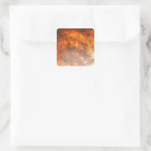 Oranje en rood Junk Yard Truck Vierkante Sticker (Tas)