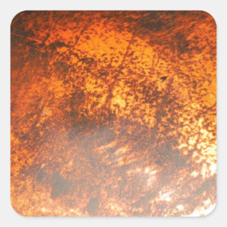 Oranje en rood Junk Yard  Truck Vierkante Sticker