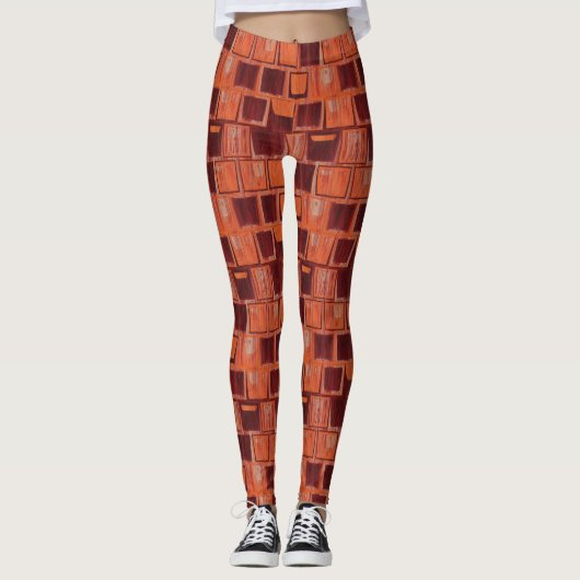 Oranje en rood leggings (Voorkant)
