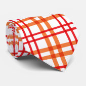 Oranje en rood Tartan Stropdas (Opgerold)