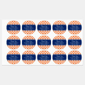 Oranje en Royal Blue Quatrefoil Hartelijk dank Labels (Vel)