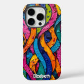 Oranje en roze bloemenwervelingen Case-Mate iPhone case (Achterkant)