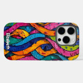 Oranje en roze bloemenwervelingen Case-Mate iPhone case (Achterkant (horizontaal))