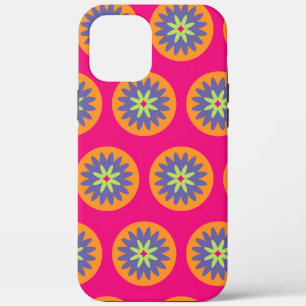 oranje en roze bloemvormen illustratie Case-Mate iPhone case