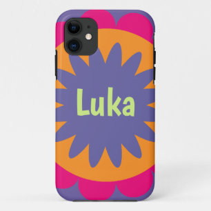 oranje en roze bloemvormen illustratie Case-Mate iPhone case