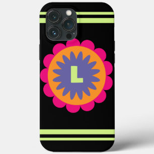 oranje en roze bloemvormen illustratie Case-Mate iPhone case