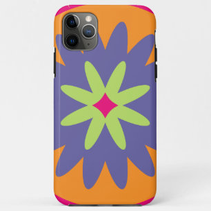 oranje en roze bloemvormen illustratie Case-Mate iPhone case