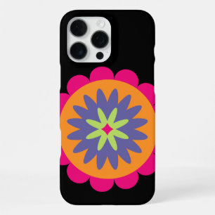 oranje en roze bloemvormen illustratie iPhone 16 pro max hoesje