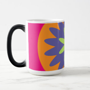 oranje en roze bloemvormen illustratie magische mok