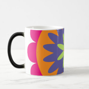 oranje en roze bloemvormen illustratie magische mok