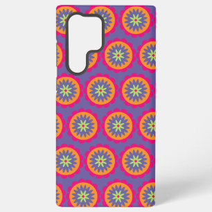oranje en roze bloemvormen illustratie samsung galaxy hoesje