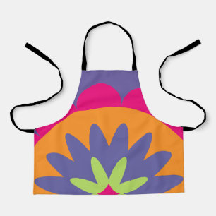 oranje en roze bloemvormen illustratie schort