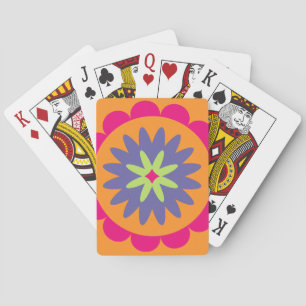 oranje en roze bloemvormige illustratie pokerkaarten