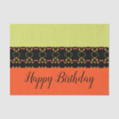 Oranje en roze bloemweefselpapier tissuepapier (Voorkant)